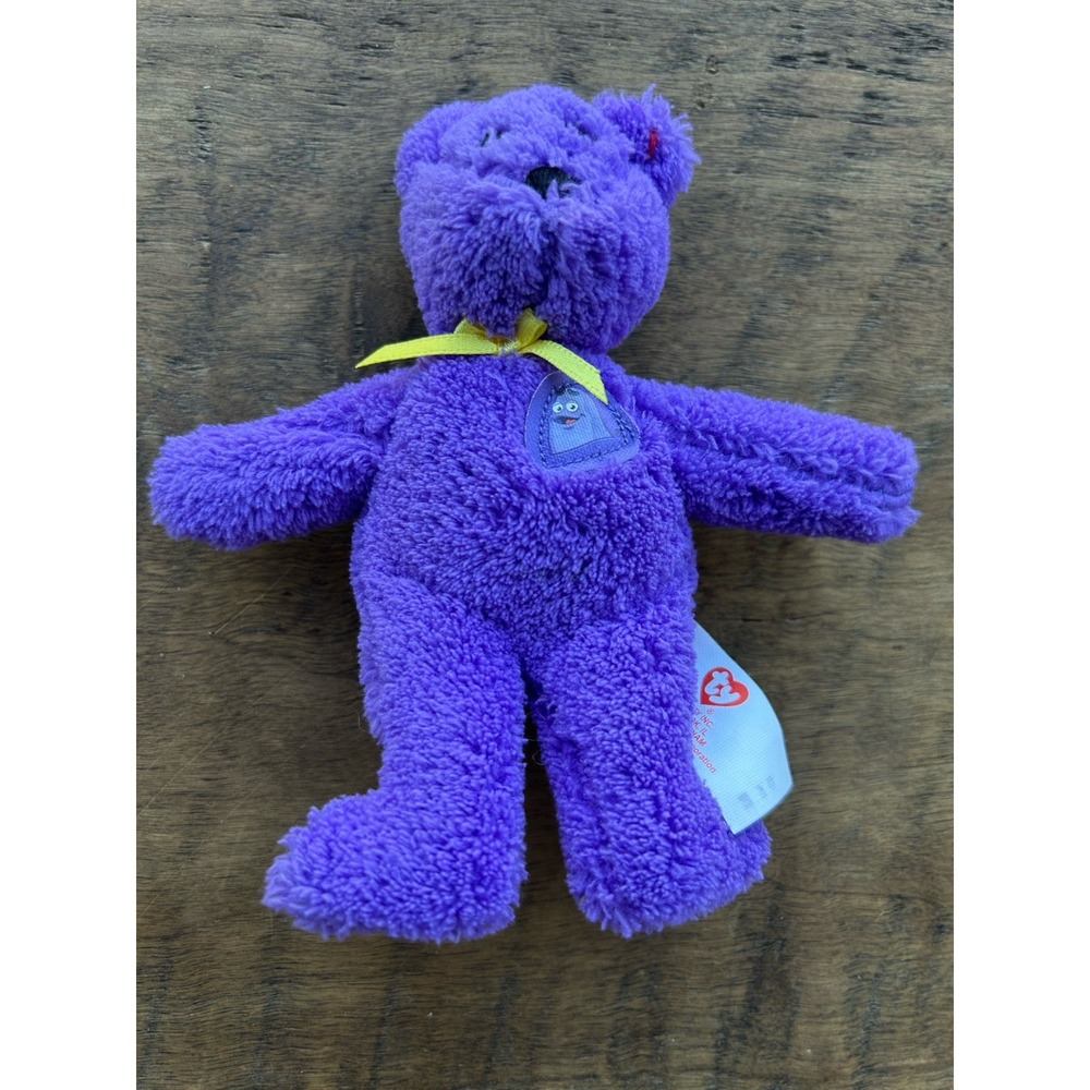 Ty McDonalds Grimace the Bear Teenie Beanie Baby 2004 Purple Plush 5" #12